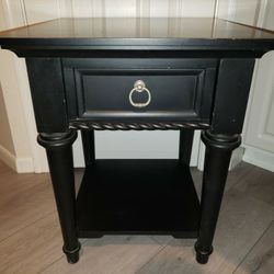 Black Wood End Table