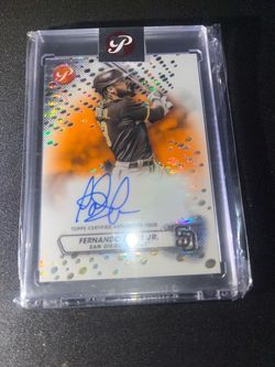 2023 Topps Pristine #PA-FT Fernando Tatis Jr. Auto Orange Refractor #/25 Encased
