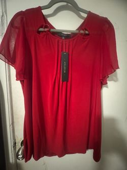 Atelier 29 Red Flutter Sleeve Blouse