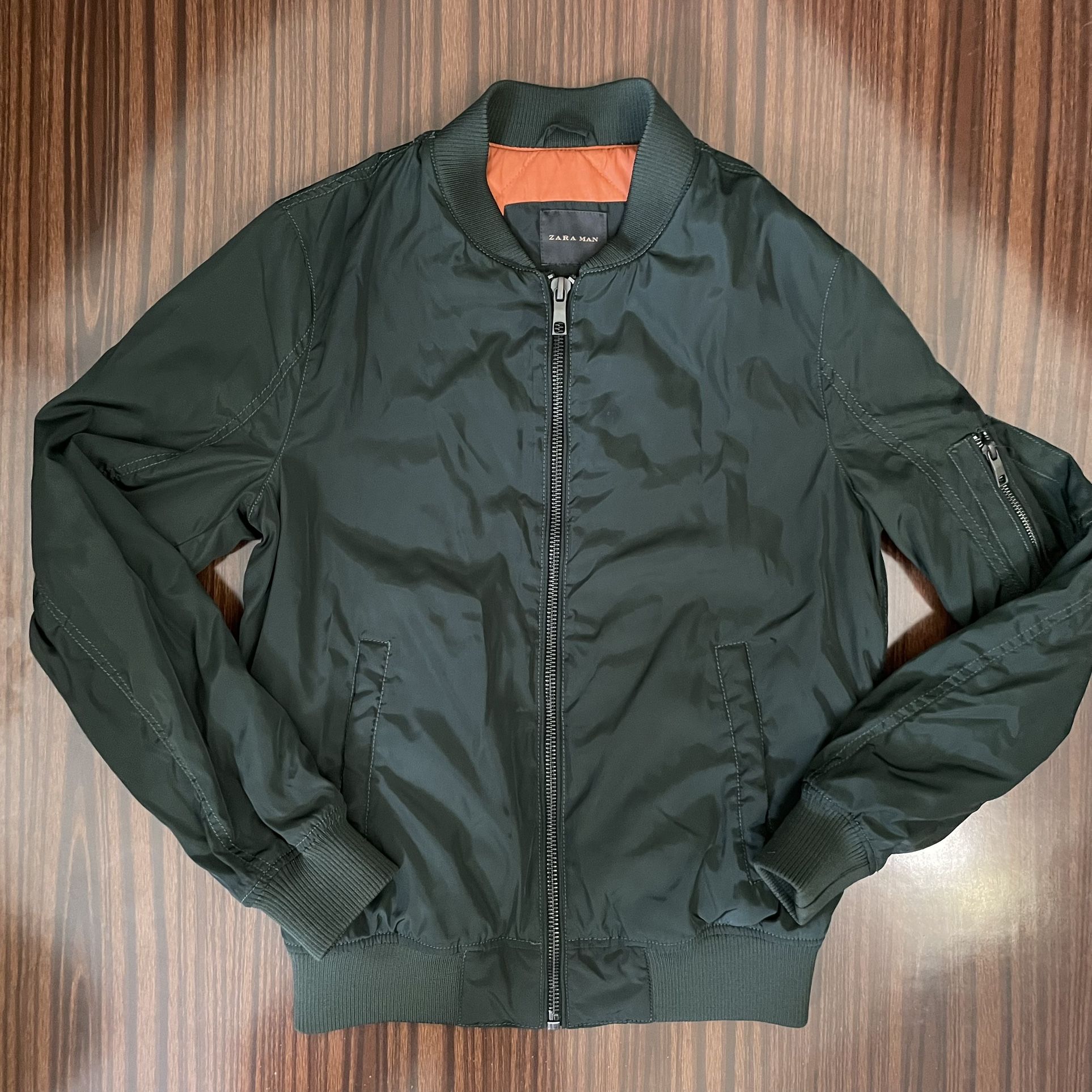 Zara Dark Green bomber jacket size small