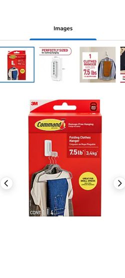 Command Hanging Strip, 7.5 lb, White, 5/Pack