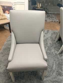 Grey leather chairs (4)