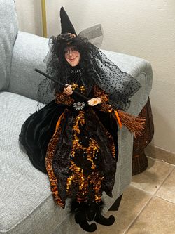 Witch Doll Shelf Sitter Halloween Figure Doll 30”