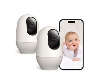nooie Baby Monitor with Camera 2 Pack,WiFi Baby Monitor Camera,360-degree1080P,Smart Baby Camera with Motion Tracking,Night Vision,Two Way Audio&Sound