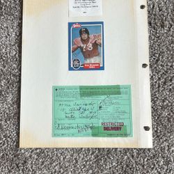 Arnie Weinmeister Signed Card With (COA) 