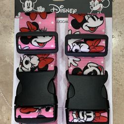 Minnie Mouse Pink Luggage Straps (2) 75in - NEW