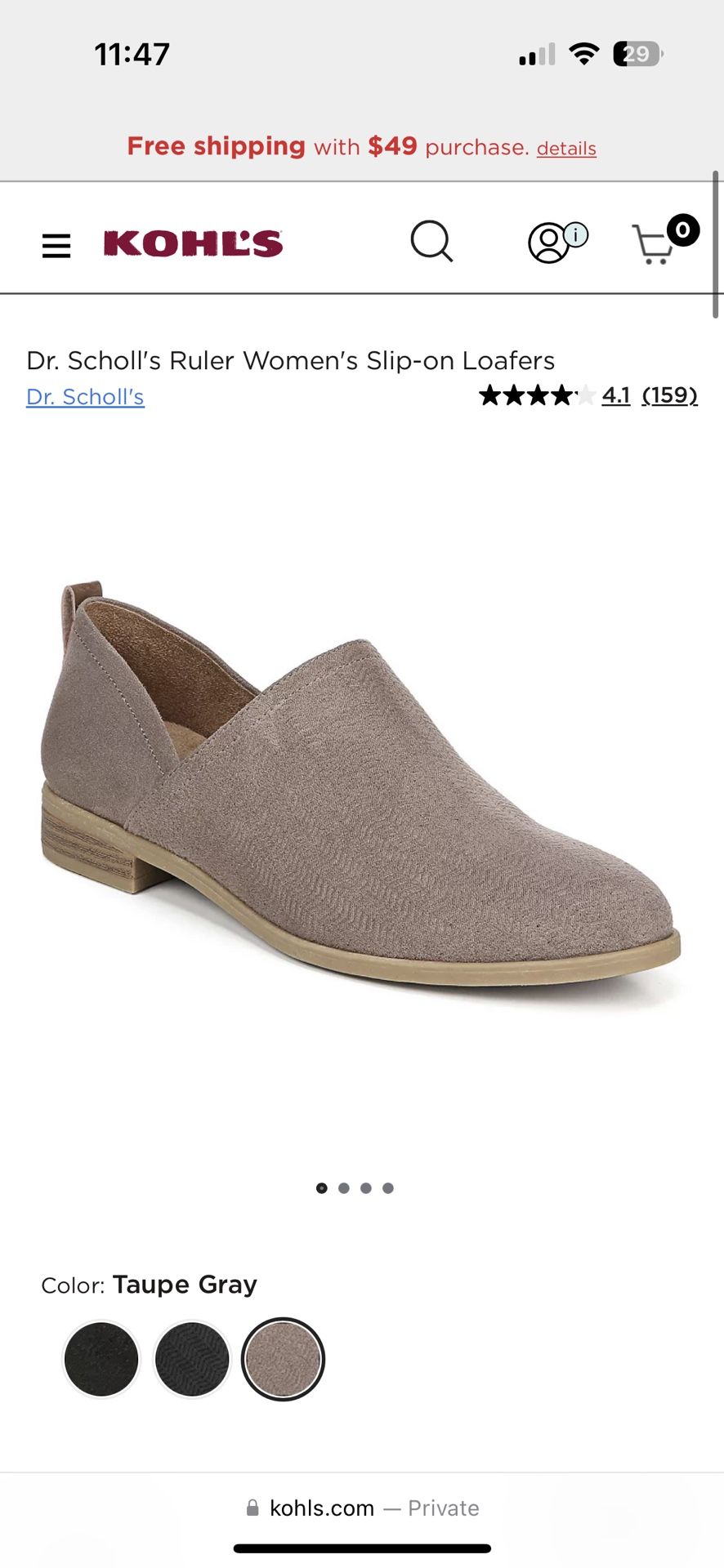 Dr. Scholl’s Women’s Slip on Loafers (Taupe) 7.5