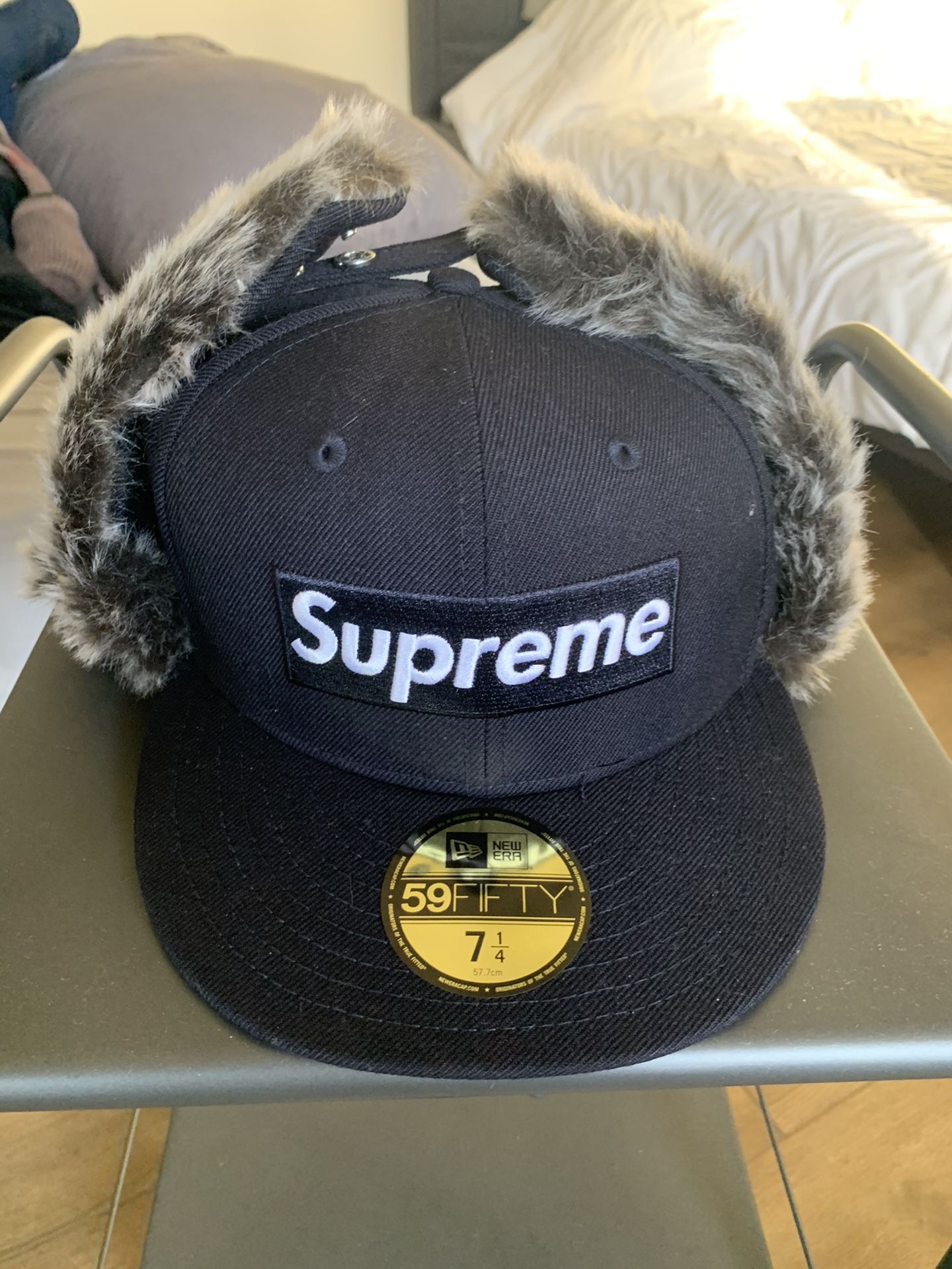 Supreme New Era earflap hat size 7 1/4