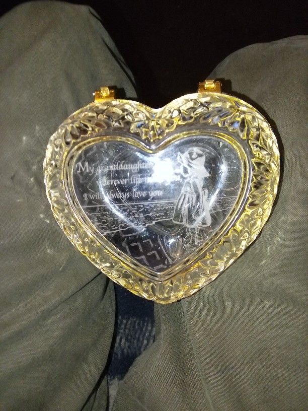 Crystal Hart With Gold Plating