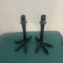 Witchy Halloween Dragon Claw Candlesticks