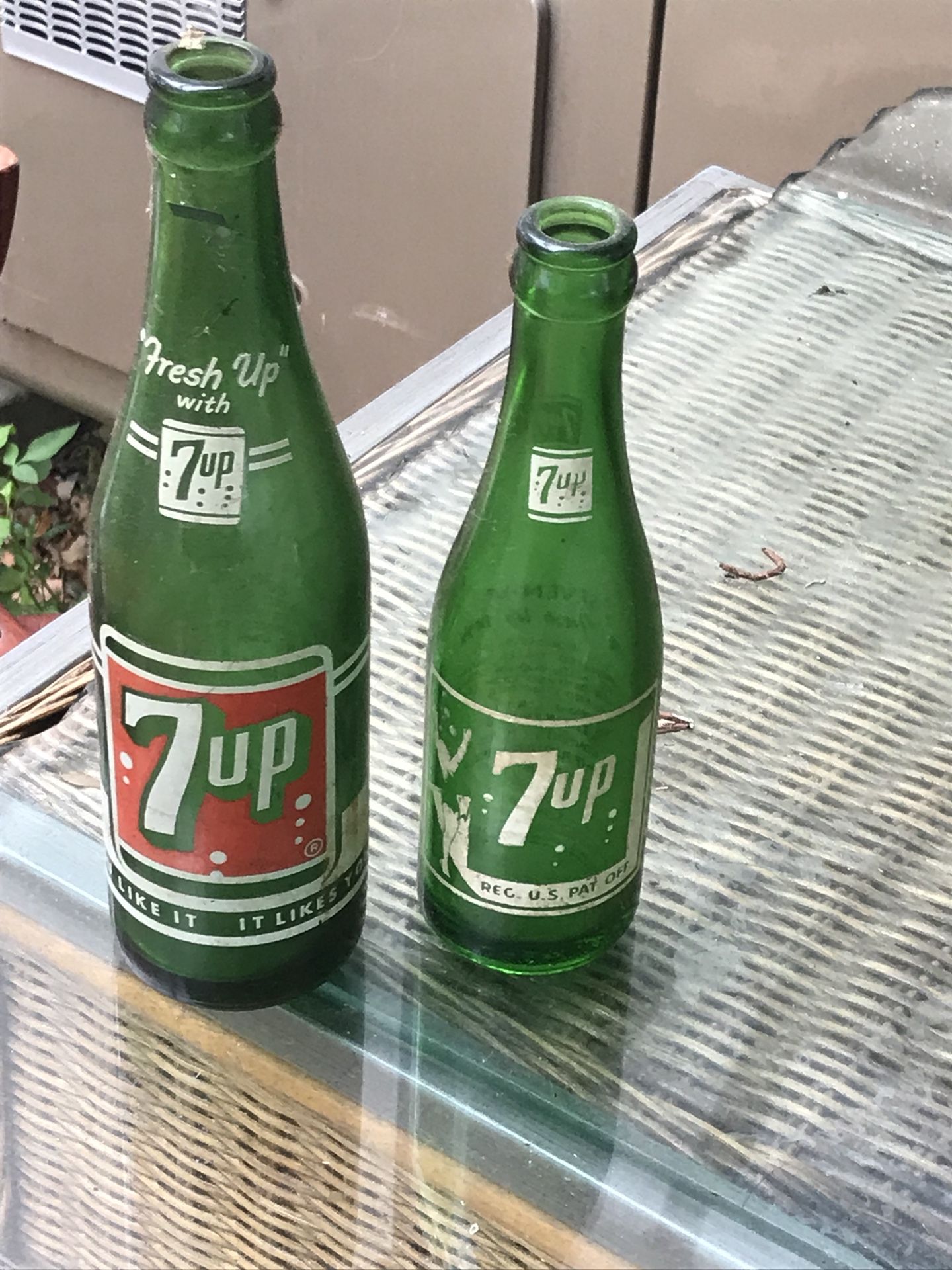 Antique 7-Up bottles