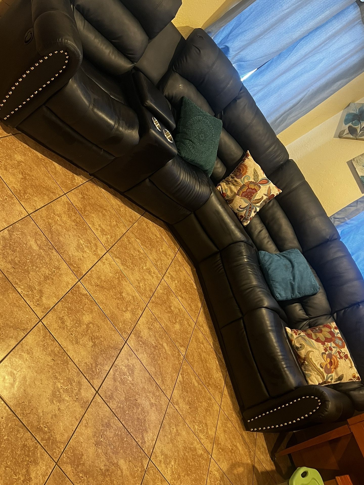 Black Reclining Sofa Almost New