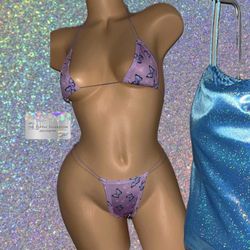   EXOTIC DANCE/ CLUB/ RAVE WEAR: BEDAZZLED 2 PIECE SET & GLITTER MONEY BAG