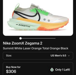 Nike ZoomX Zegama 2
Summit White Laser Orange Total Orange Black