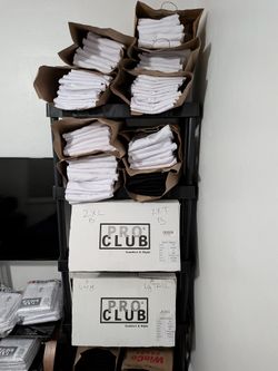 PRO CLUB T Shirts Short Sleeve. NEW. Black Or White. Located In North Stockton 