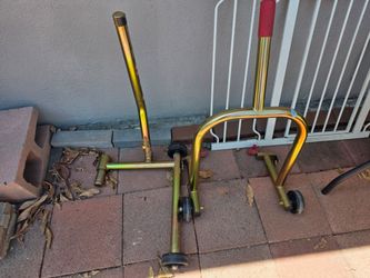 Trackside chock and Pitbull motorcycle stand