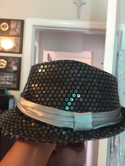 Girls Black sequin hat