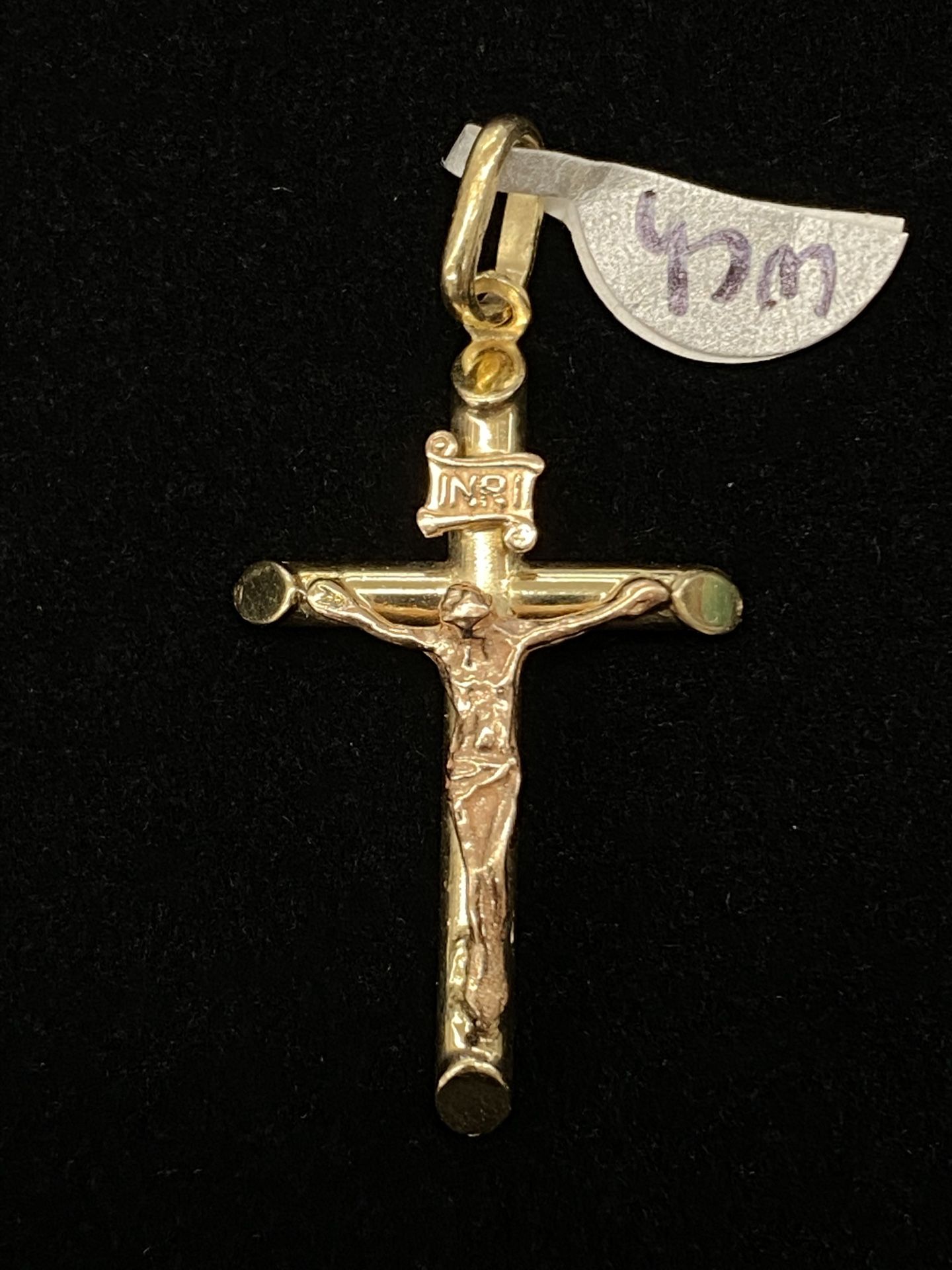 $225 Two Tone Gold Cross Crucifix Charm