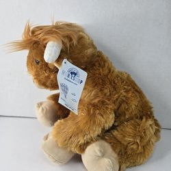Build a Bear Shaggy Fuzzy HIGHLAND COW Stuffed Animal Brown Soft Plush BAB 13"