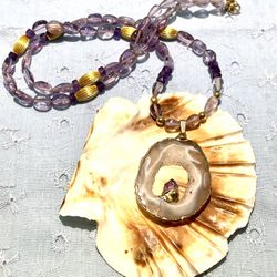 14k Amethyst Necklace 