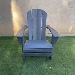 New Outdoor All Weather Folding Adirondack Chair Smoke Grey Color