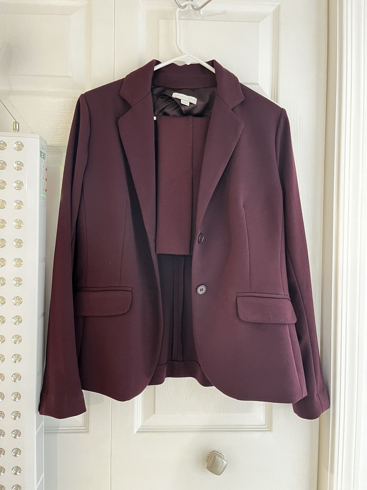 Wine Formal Skirt And Jacket Set