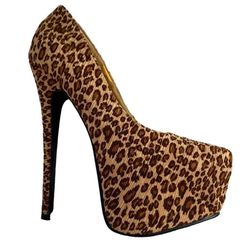 ALBA Ultra High Platform Stiletto Heels Cheetah Print Size 6.5