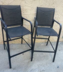 2 Never Used Black Outdoor Bar Stools 