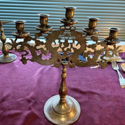 Solid Brass 5 Candle Dragon Piece