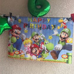 Mario Bros. Happy Birthday Banner