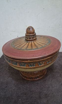 Vintage Greek Retro Style Lidded Pedestal Compote Dish – Made in China – Mint Condition