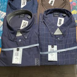 Dress Shirt’s Vanheusen 3x Brown Dark Navy Mini Check’s Navy Blue Solid Navy Blue Iris Window 