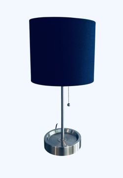Table Lamp With Outlet Navy Blue