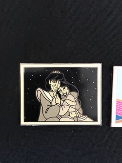 Disney Pin Film Strip Aladdin and Jasmine Chaser