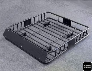 Black Universal Roof Rack Cargo Car Top Luggage Holder Carrier Basket Travel SUV