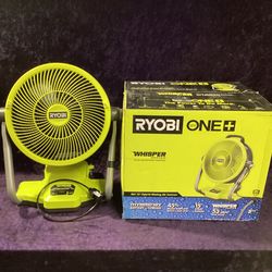 🧰🛠RYOBI ONE+ 18V Cordless Hybrid WHISPER SERIES 12” Misting Air Cannon Fan NEW!(Tool Only)-$80!🧰🛠