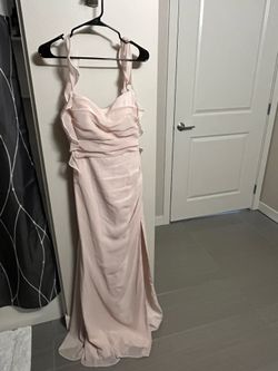 Azazie Barbie Blushing Pink Chiffon Dress