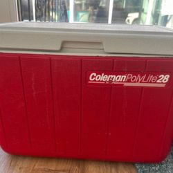 COLEMAN POLYLITE PORTABLE FOOD AMD BEVERAGE LIDDED COOLER