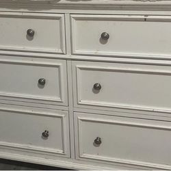 Wood White Dresser 