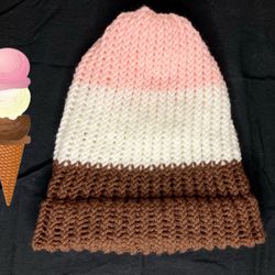 Neapolitan Ice Cream Knit Beanie