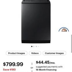 Samsung - 5.5 Cu. Ft. High-Efficiency Smart Top Load Washer with Super Speed Wash - Brushed Blacck