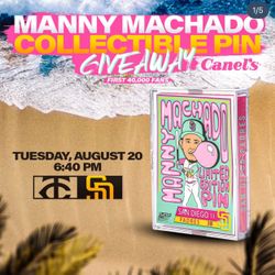 Padres Twins tonight Manny Machado Pin Giveaway