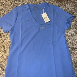 FIGS Scrub Top Women’s Medium Catarina One Pocket NWT PO5048 FW1000 Light Blue