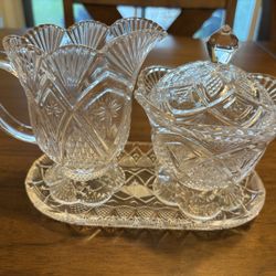 Chatham Crystal Sugar Bowl Set