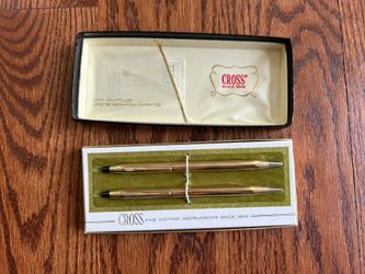 Vtg Cross 12 KT gold filled set ball pen pencil 6601 new inbox with pamphlet