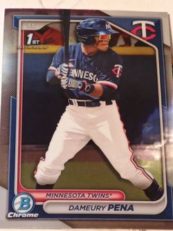 Dameury Pena 1st Bowman Chrome Baseball Card