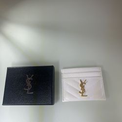 White YSL Card Holder 