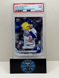 ROKI SASAKI WORLD SERIES CHAMPIONS #14-SP 2025 TOPPS NOW PSA 9