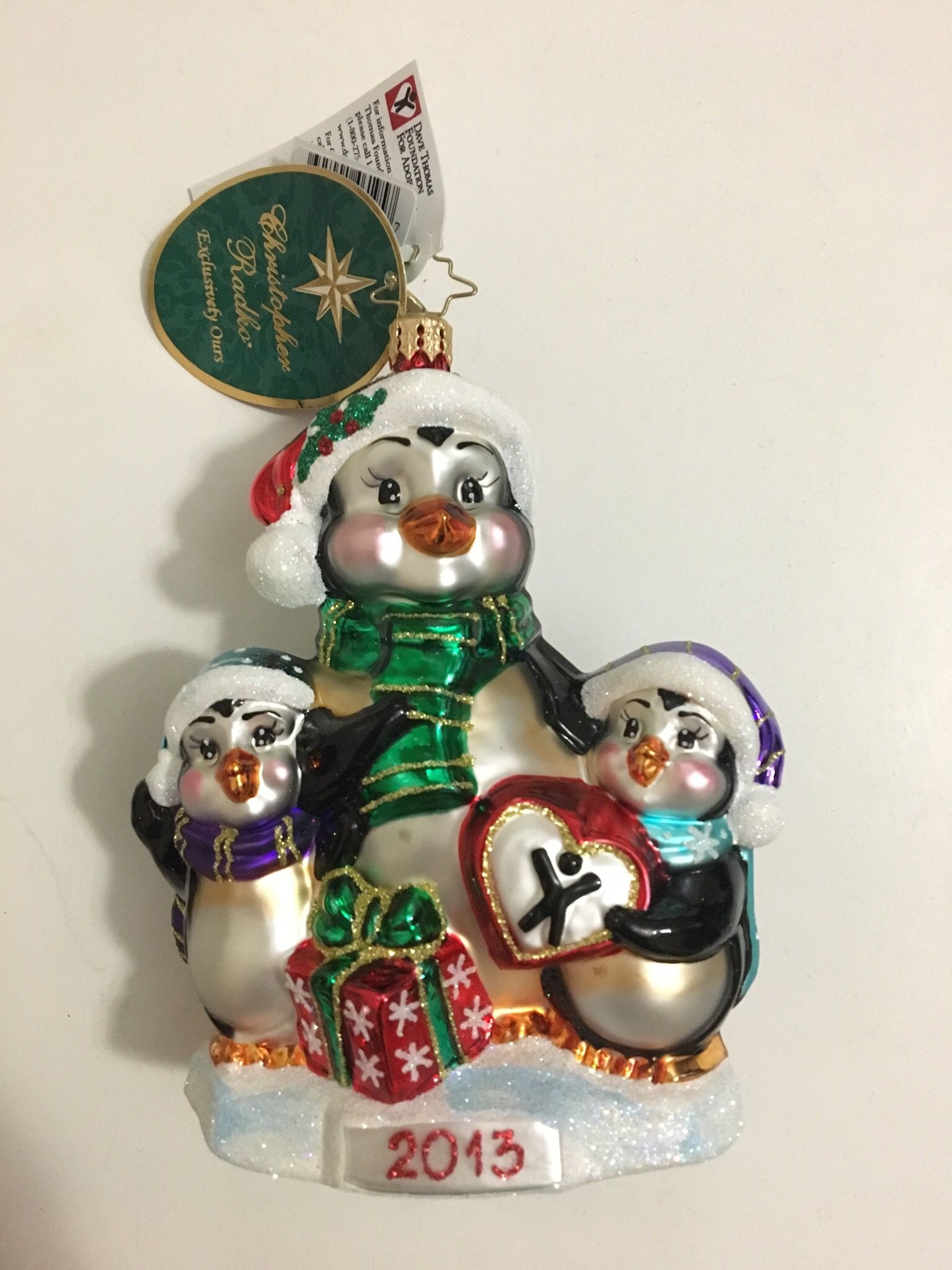 Christopher Radko 2013 Annual Celebrate Adoption Ornament NIB