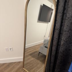 , Gold Trim, Standing Mirror
